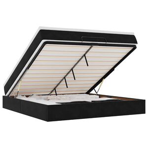 vidaXL Estructura de cama otomana con colch&oacute;n negro 180x200cm