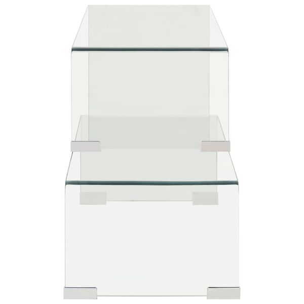 vidaXL Set mesas de centro 2 pzas vidrio templado 90x30x20/110x30x40cm