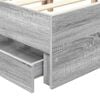 vidaXL Estructura de cama Gris Sonoma 120 x 190 cm Madera Ingenieril