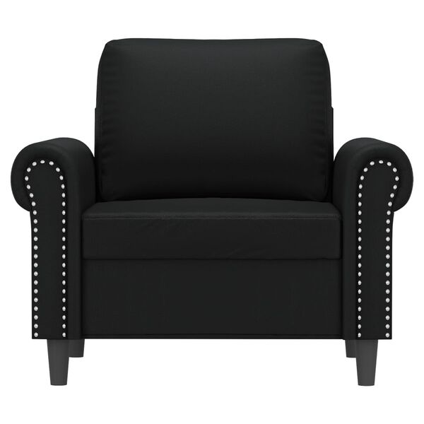 vidaXL Sill&oacute;n cuero sint&eacute;tico negro 60 cm