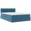 vidaXL Cama con almacenamiento Azul Oscuro 140 x 190 cm Terciopelo