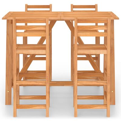 vidaXL Mesa y sillas de bar para jardín 5 pzas madera maciza de acacia