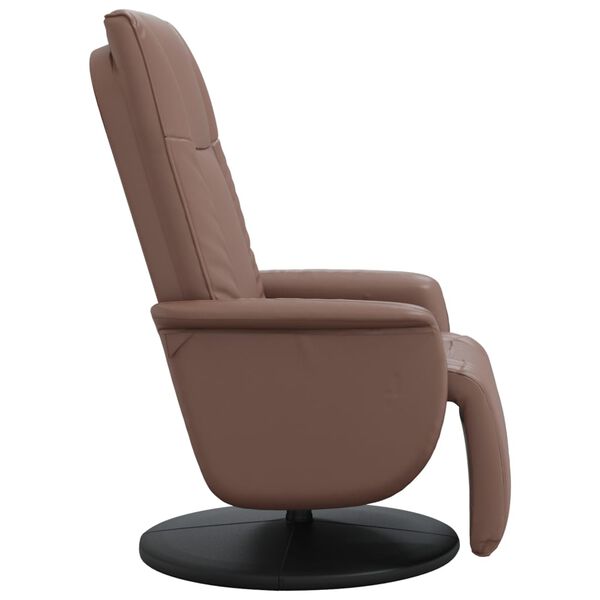 vidaXL Sill&oacute;n reclinable con reposapi&eacute;s cuero sint&eacute;tico marr&oacute;n