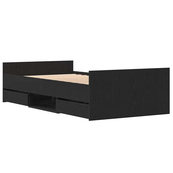 vidaXL Estructura de cama con cabecera Roble negro 100 x 200 cm