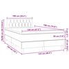vidaXL Cama box spring con colch&oacute;n y LED tela marr&oacute;n oscuro 120x190 cm
