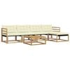 vidaXL Conjunto de sof&aacute;s de exterior 6 pcs Blanco y Crema