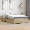vidaXL Estructura de cama Marr&oacute;n 120 x 190 cm Madera contrachapada