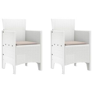 vidaXL Silla de Jardín 2 pcs 53 x 49 x 85 cm PP