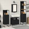 vidaXL Juego de muebles de ba&ntilde;o 4 pcs Roble negro Madera contrachapada
