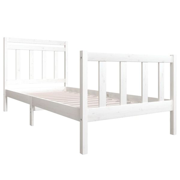 vidaXL Estructura de cama madera maciza blanca 100x200 cm