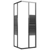 vidaXL Cabina de ducha a rayas ESG negra 80x80x180 cm