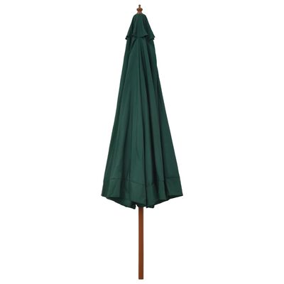 vidaXL Sombrilla de jardín con palo de madera verde 330 cm