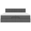 vidaXL Estructura de cama otomana con colch&oacute;n gris oscuro 200x200 cm