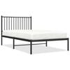 vidaXL Estructura cama sin colch&oacute;n con cabecero metal negro 100x190 cm