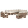 vidaXL Conjunto de sof&aacute;s de jard&iacute;n 12 uds. Beige rat&aacute;n sint&eacute;tico