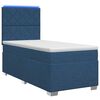 vidaXL Cama box spring con colch&oacute;n con cabecera Azul 100 x 200 cm Tela