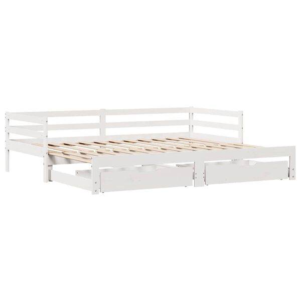 vidaXL Sofá cama nido con cajones sin colchón blanco 80x200 cm