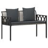 vidaXL Bancos de exterior 2 -Seater 116 x 56 x 75 cm rat&aacute;n sint&eacute;tico
