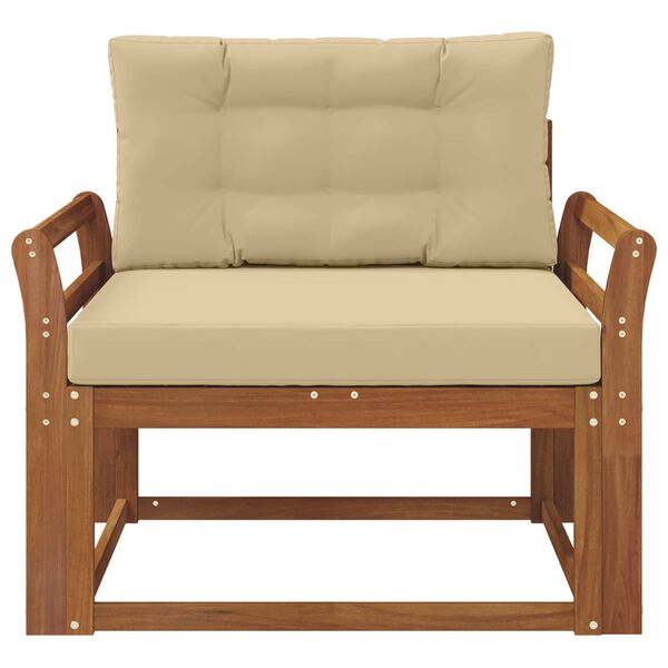 vidaXL Sof&aacute; intermedio de exterior Madera de Acacia S&oacute;lida Natural