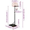 vidaXL Canasta de baloncesto polietileno blanco 216-250 cm