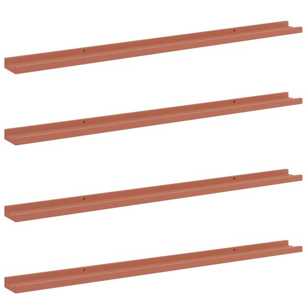 vidaXL Estante de pared 4 pcs Rojo 115 x 9 x 3 cm Madera de ingenier&iacute;a