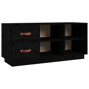 vidaXL Zapatero madera maciza de pino negro 100x34x45 cm