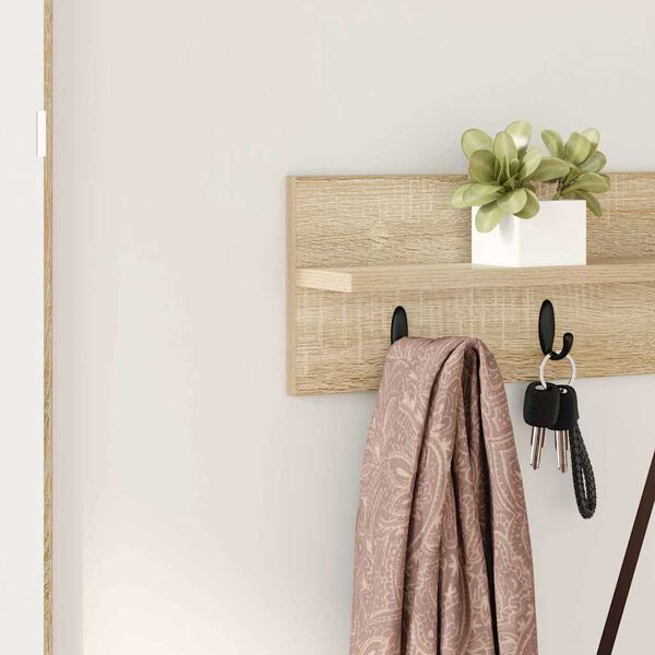 vidaXL Perchero de pared Roble Sonoma 80 x 10,5 x 18 cm