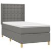 vidaXL Cama box spring colch&oacute;n y luces LED tela gris oscuro 90x190 cm