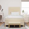 vidaXL Cama tipo Box Spring con colch&oacute;n Crema 120 x 190 cm tela