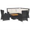 vidaXL Set muebles de jard&iacute;n 6 piezas y cojines rat&aacute;n sint&eacute;tico negro