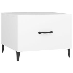 vidaXL Mesa de centro con patas de metal blanco 50x50x40 cm