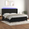 vidaXL Cama box spring colch&oacute;n y LED terciopelo negro 200x200 cm