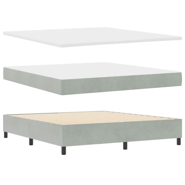 vidaXL Cama tipo Box Spring Gris Claro 180 x 200 cm Terciopelo
