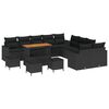vidaXL Conjunto de sof&aacute;s de jard&iacute;n 14 uds. Negro rat&aacute;n sint&eacute;tico