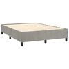 vidaXL Cama box spring colch&oacute;n y LED terciopelo gris claro 140x200 cm