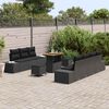vidaXL Conjunto de sof&aacute;s de jard&iacute;n 10 pcs Negro rat&aacute;n sint&eacute;tico