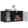 vidaXL Mueble pared con puertas de vidrio 2 uds negro 68,5x37x35 cm
