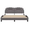 vidaXL Estructura de cama Viana sin colch&oacute;n cuero sint&eacute;tico gris 160x200 cm