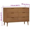 vidaXL Mesita de noche MOLDE madera maciza de pino marr&oacute;n 113x40x80 cm