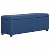 vidaXL Banco con espacio de almacenaje 116 cm poli&eacute;ster azul