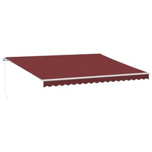 vidaXL Toldo retr&aacute;ctil manual con luces LED burdeos 450x350 cm
