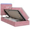 vidaXL Cama de almacenamiento LED con colch&oacute;n Rosa 90 x 200 cm