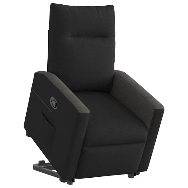 vidaXL Sill&oacute;n reclinable elevable tela negro