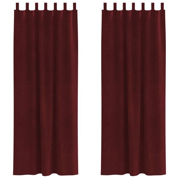 vidaXL Cortinas opacas 2 pcs Rojo vino 140 x 245 cm Terciopelo