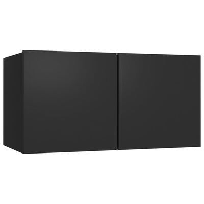 vidaXL Set de muebles de salón TV 5 piezas madera ingeniería negro