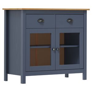 vidaXL Mesita de noche Hill madera maciza de pino gris 90x40x80 cm
