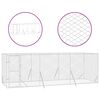 vidaXL Perrera de exterior acero galvanizado plateado 6x2x2 m