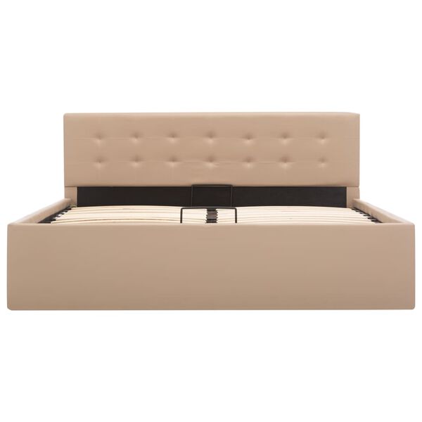 vidaXL Cama canap&eacute; hidr&aacute;ulica sin colch&oacute;n capuchino 140x200 cm