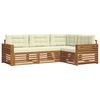 vidaXL Conjunto de sof&aacute;s de exterior con coj&iacute;n 4 pcs Natural y Crema