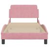 vidaXL Estructura de cama con cabecero Dover terciopelo rosa 80x200 cm